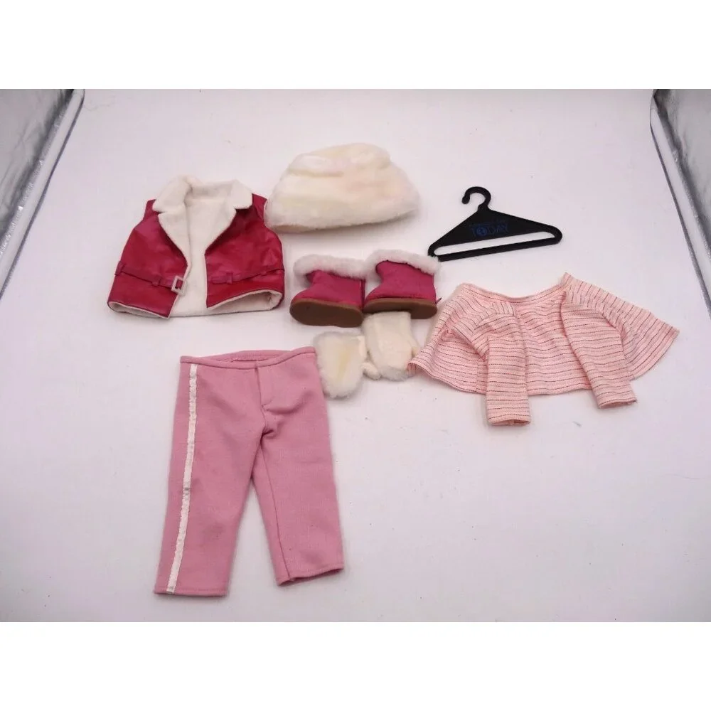 American Girl Pink Winter Snow Ski Trip Outfit 2002 JLY Just Like You and Hanger